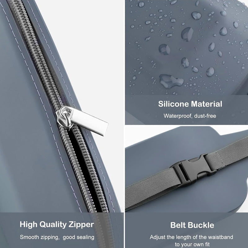 Black Silicone Dog Treat Pouch – Training Waist Bag with Waste Bag Holder