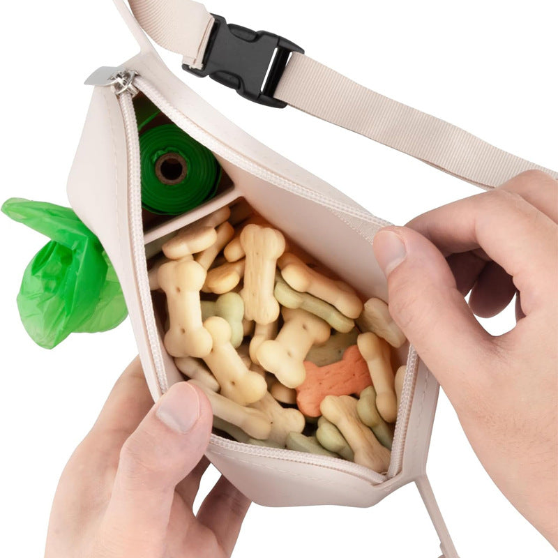 Black Silicone Dog Treat Pouch – Training Waist Bag with Waste Bag Holder